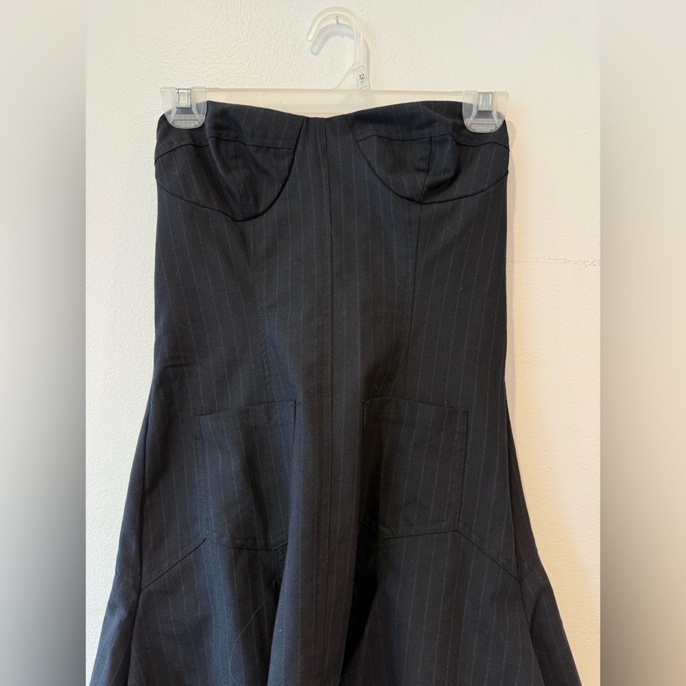 Dana foley ruby Lee navy Strapless Pinstripe Dress